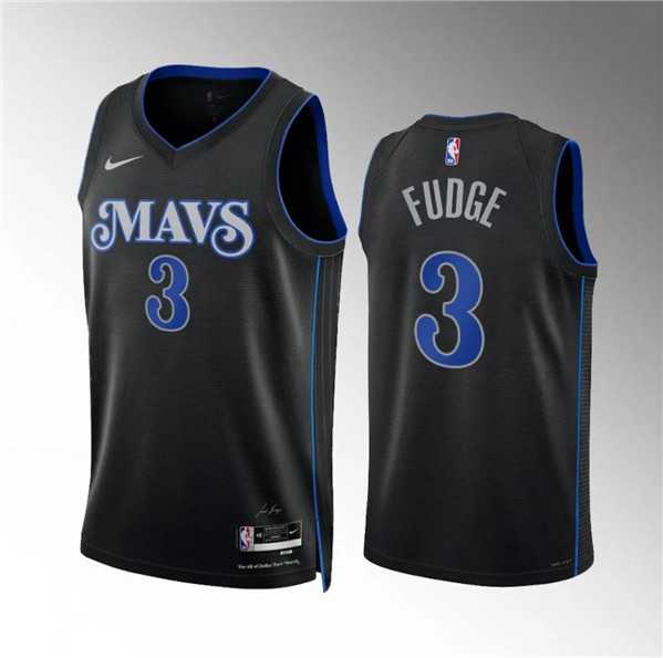 Men%27s Dallas Mavericks #3 Alex Fudge Black 2023-24 City Edition Stitched Basketball Jersey Dzhi